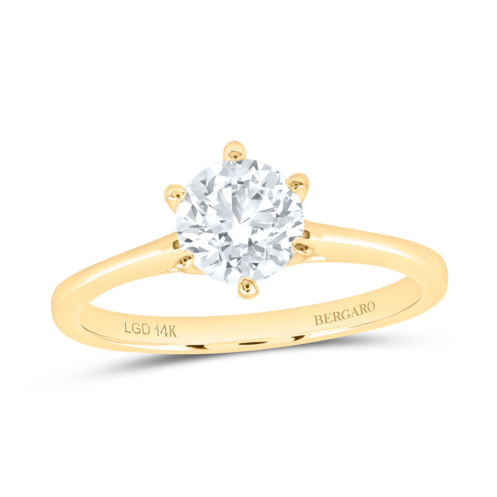 14K Yellow Or White Gold 1 Cttw Lab Grown Diamond Round Solitaire Ring
