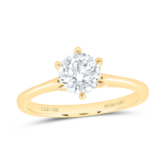 14K Yellow Or White Gold 1 Cttw Lab Grown Diamond Round Solitaire Ring