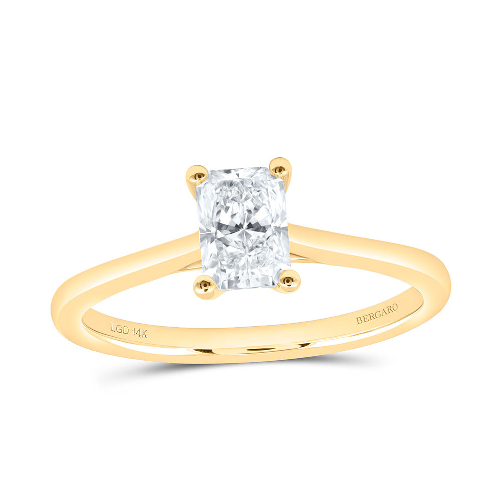 14K Yellow Or White Gold 3/4 Cttw Lab Grown Diamond Radiant Solitaire Ring