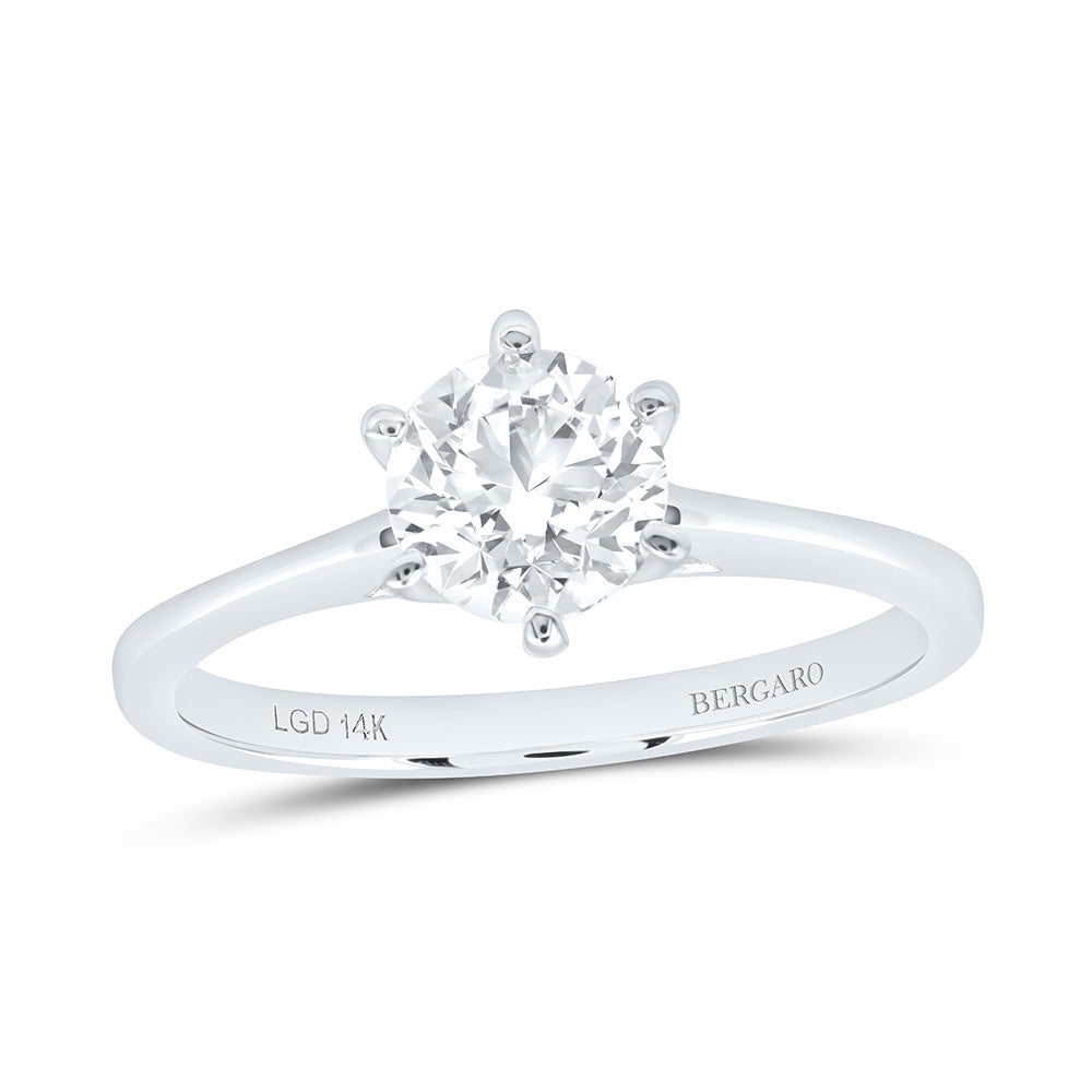 14K Yellow Or White Gold 1 Cttw Lab Grown Diamond Round Solitaire Ring
