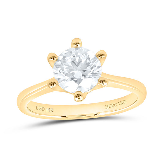 14K Yellow Or White Gold 1 1/2 Cttw Lab Grown Diamond Round Solitaire Ring