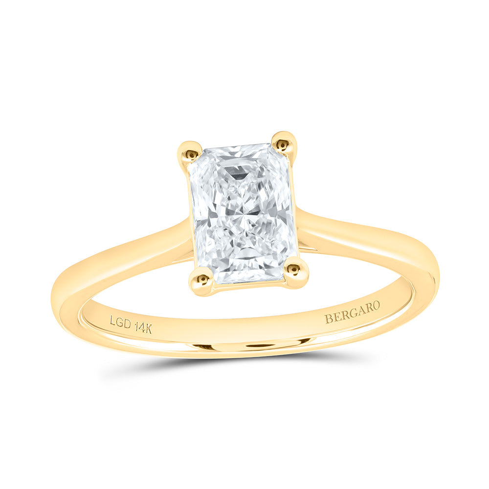 14K Yellow Or White Gold 1 Cttw Lab Grown Diamond Radiant Solitaire Ring