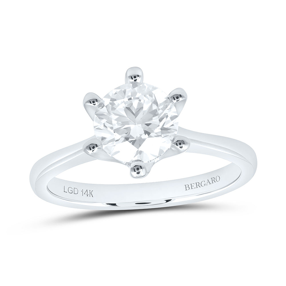 14K Yellow Or White Gold 1 1/2 Cttw Lab Grown Diamond Round Solitaire Ring