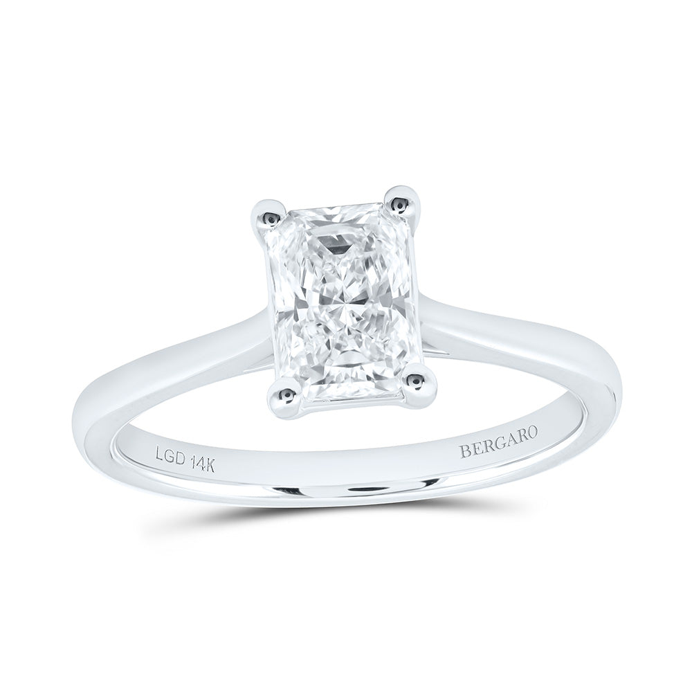 14K Yellow Or White Gold 1 Cttw Lab Grown Diamond Radiant Solitaire Ring