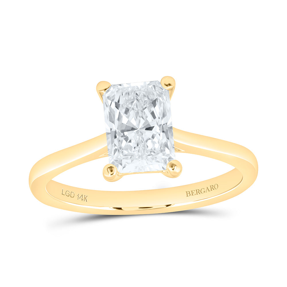14K Yellow Or White Gold 1 1/2 Cttw Lab Grown Diamond Radiant Solitaire Ring