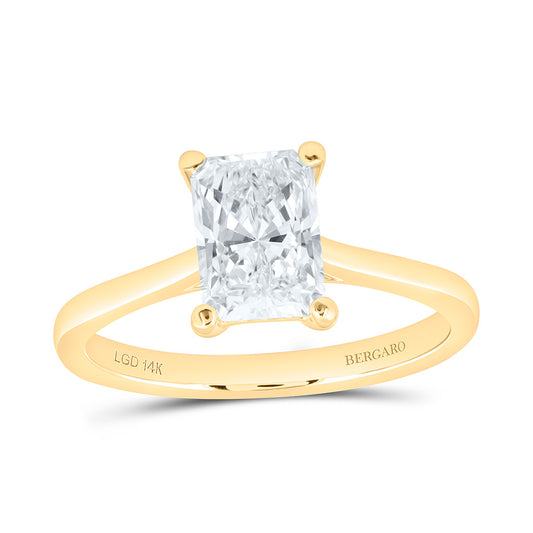 14K Yellow Or White Gold 1 1/2 Cttw Lab Grown Diamond Radiant Solitaire Ring