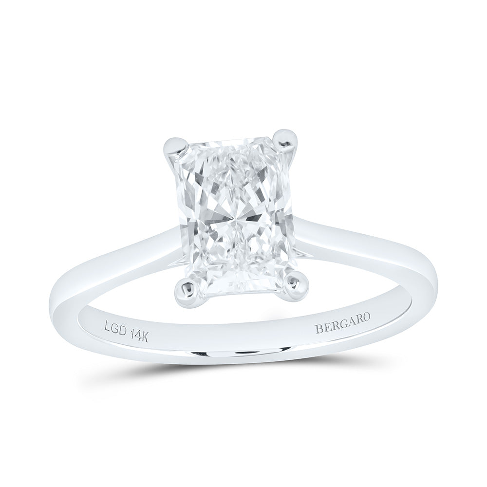 14K Yellow Or White Gold 1 1/2 Cttw Lab Grown Diamond Radiant Solitaire Ring