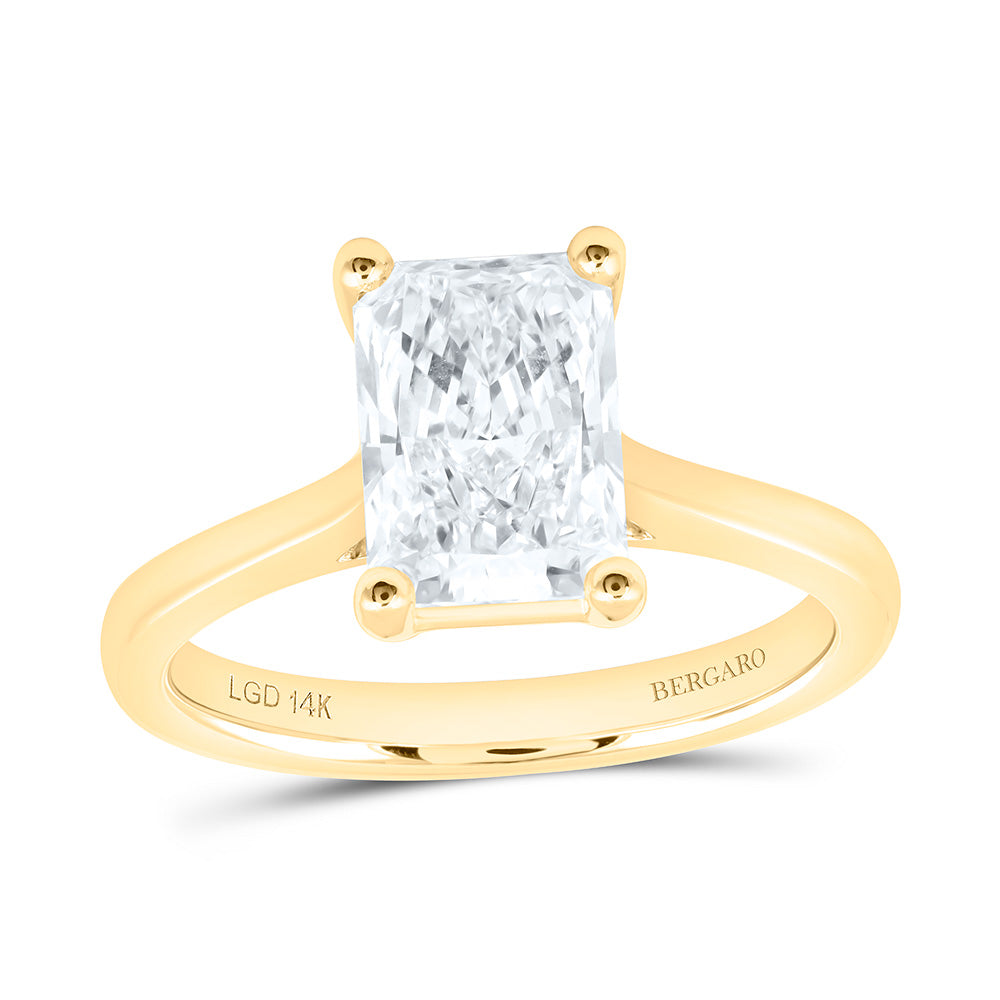 14K Yellow Or White Gold 2 Cttw Lab Grown Diamond Radiant Solitaire Ring