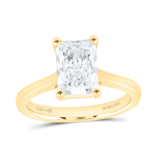 14K Yellow Or White Gold 2 Cttw Lab Grown Diamond Radiant Solitaire Ring