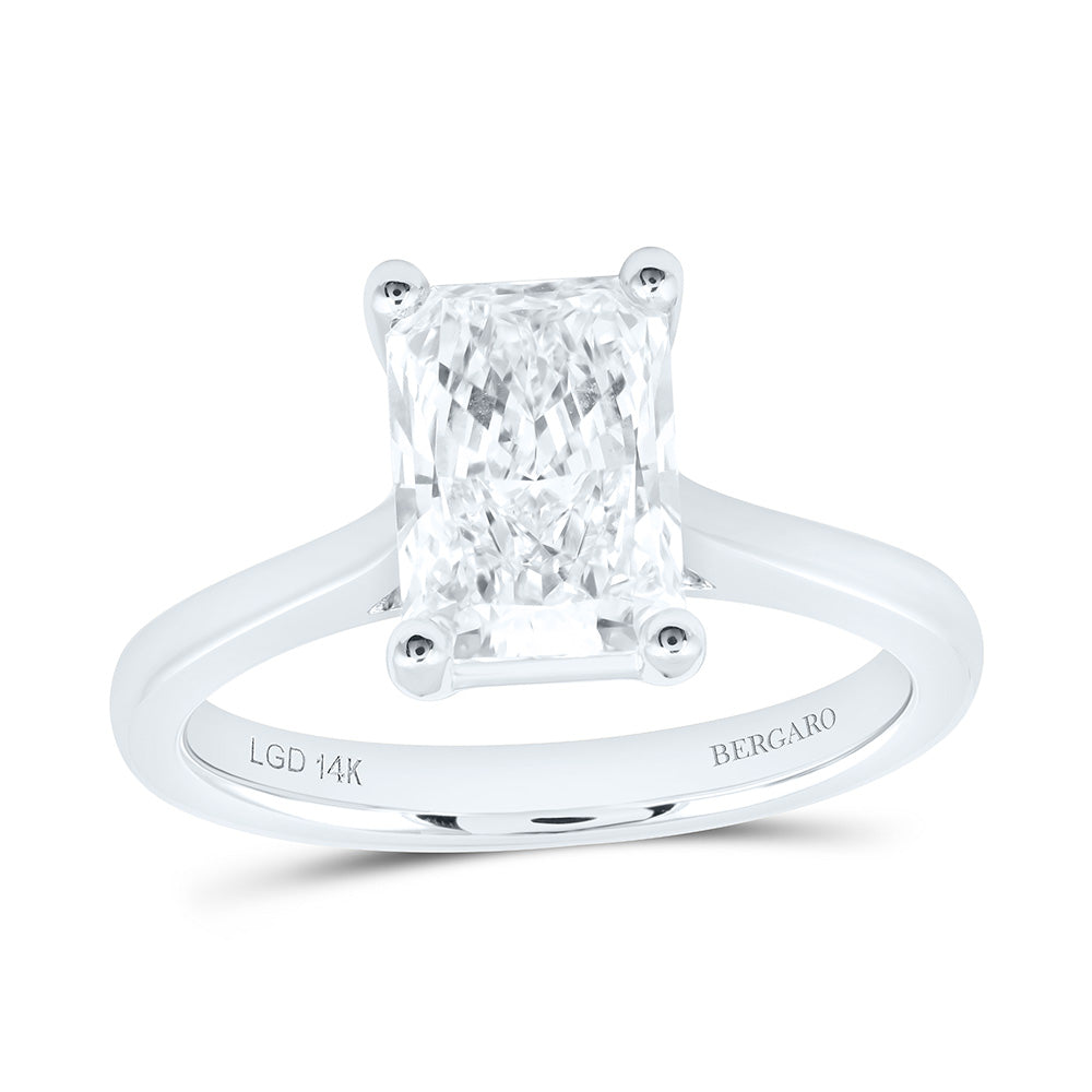 14K Yellow Or White Gold 2 Cttw Lab Grown Diamond Radiant Solitaire Ring