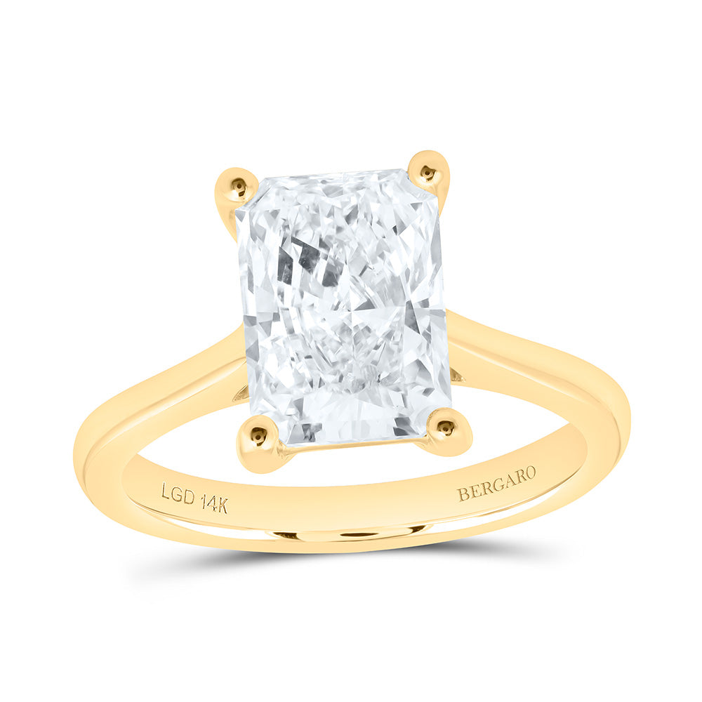 14K Yellow Or White Gold 3 Cttw Lab Grown Diamond Radiant Solitaire Ring