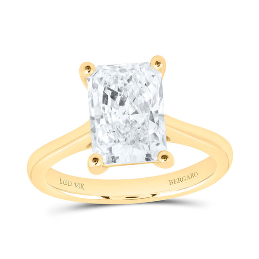 14K Yellow Or White Gold 3 Cttw Lab Grown Diamond Radiant Solitaire Ring