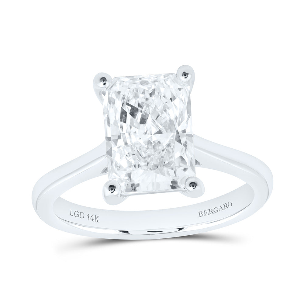 14K Yellow Or White Gold 3 Cttw Lab Grown Diamond Radiant Solitaire Ring