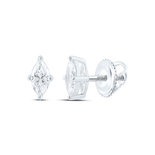 14K Yellow Or White Gold 1/2 Cttw Lab Grown Diamond Marquise Solitaire Earring