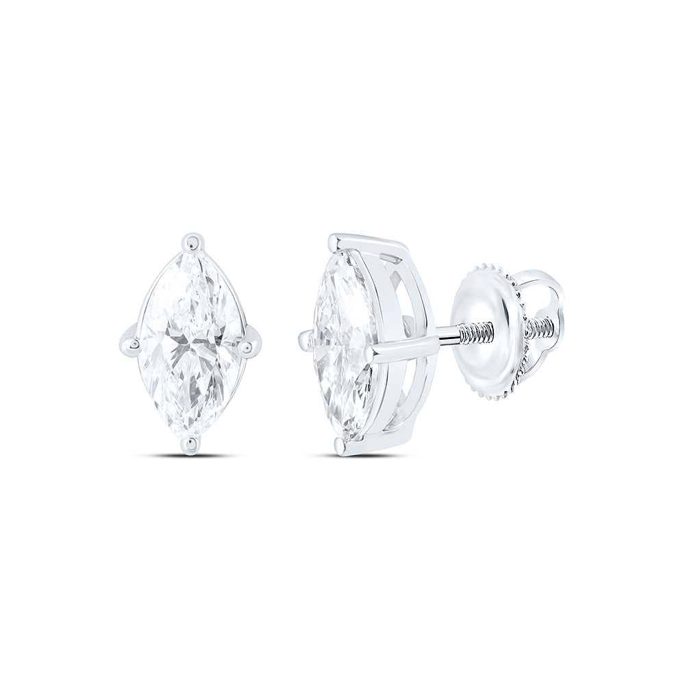 14K Yellow Or White Gold 1/2 Cttw Lab Grown Diamond Marquise Solitaire Earring