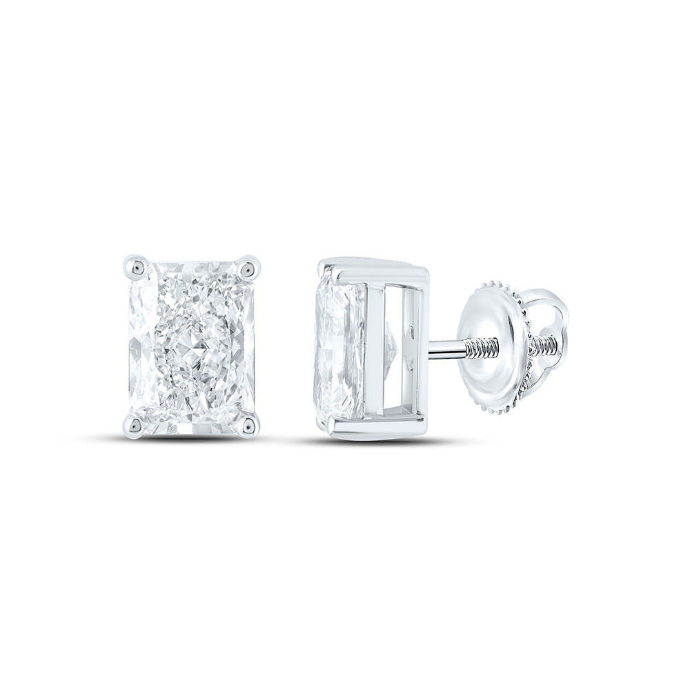 14K Yellow Or White Gold 3 Cttw Lab Grown Diamond Radiant Solitaire Earring