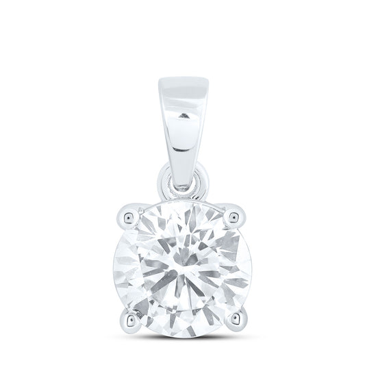 14K Yellow Or White Gold 1/2 Cttw Lab Grown Diamond Round Solitaire Pendant