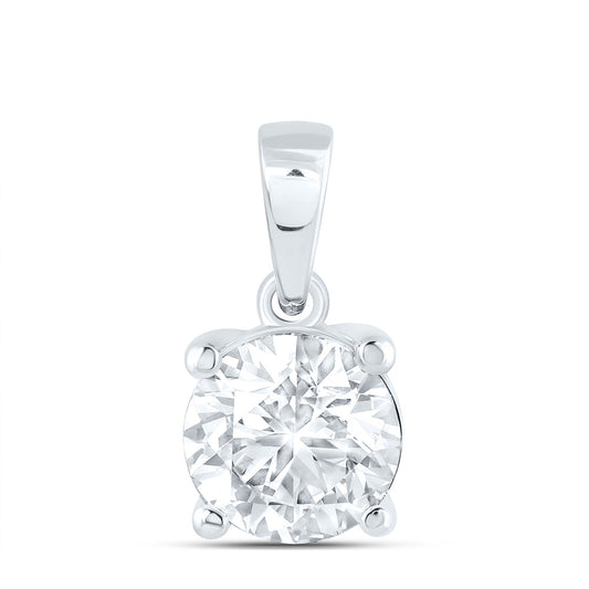 14K Yellow Or White Gold 1 Cttw Lab Grown Diamond Round Solitaire Pendant