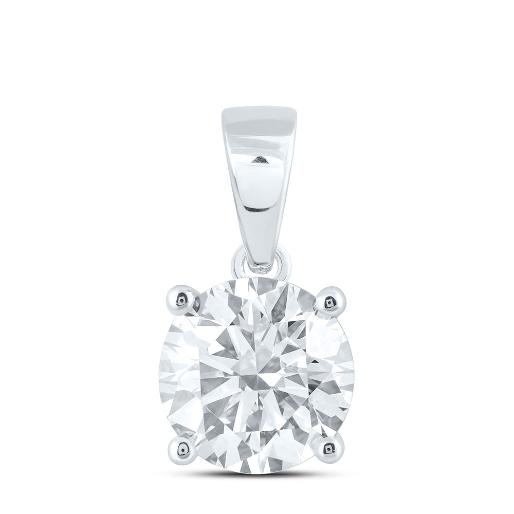 14K Yellow Or White Gold 2 Cttw Lab Grown Diamond Round Solitaire Pendant