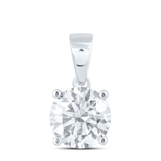 14K Yellow Or White Gold 2 Cttw Lab Grown Diamond Round Solitaire Pendant