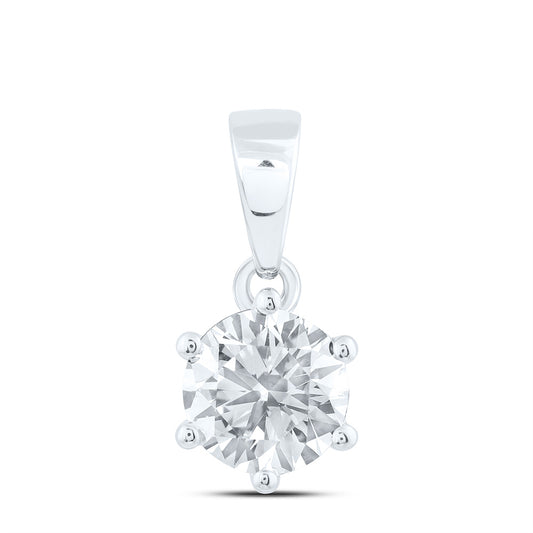 14K Yellow Or White Gold 1/2 Cttw Lab Grown Diamond Round Solitaire Pendant