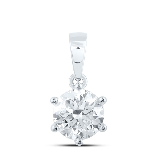 14K Yellow Or White Gold 1 1/2 Cttw Lab Grown Diamond Round Solitaire Pendant