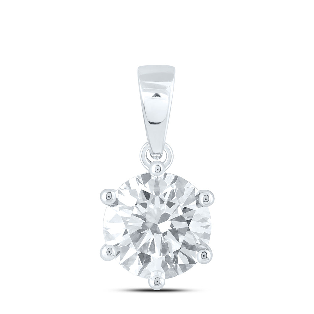 14K Yellow Or White Gold 2 Cttw Lab Grown Diamond Round Solitaire Pendant