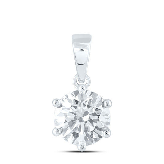 14K Yellow Or White Gold 2 Cttw Lab Grown Diamond Round Solitaire Pendant