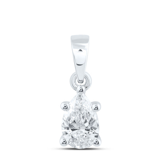 14K Yellow Or White Gold 1/2 Cttw Lab Grown Diamond Pear Solitaire Pendant