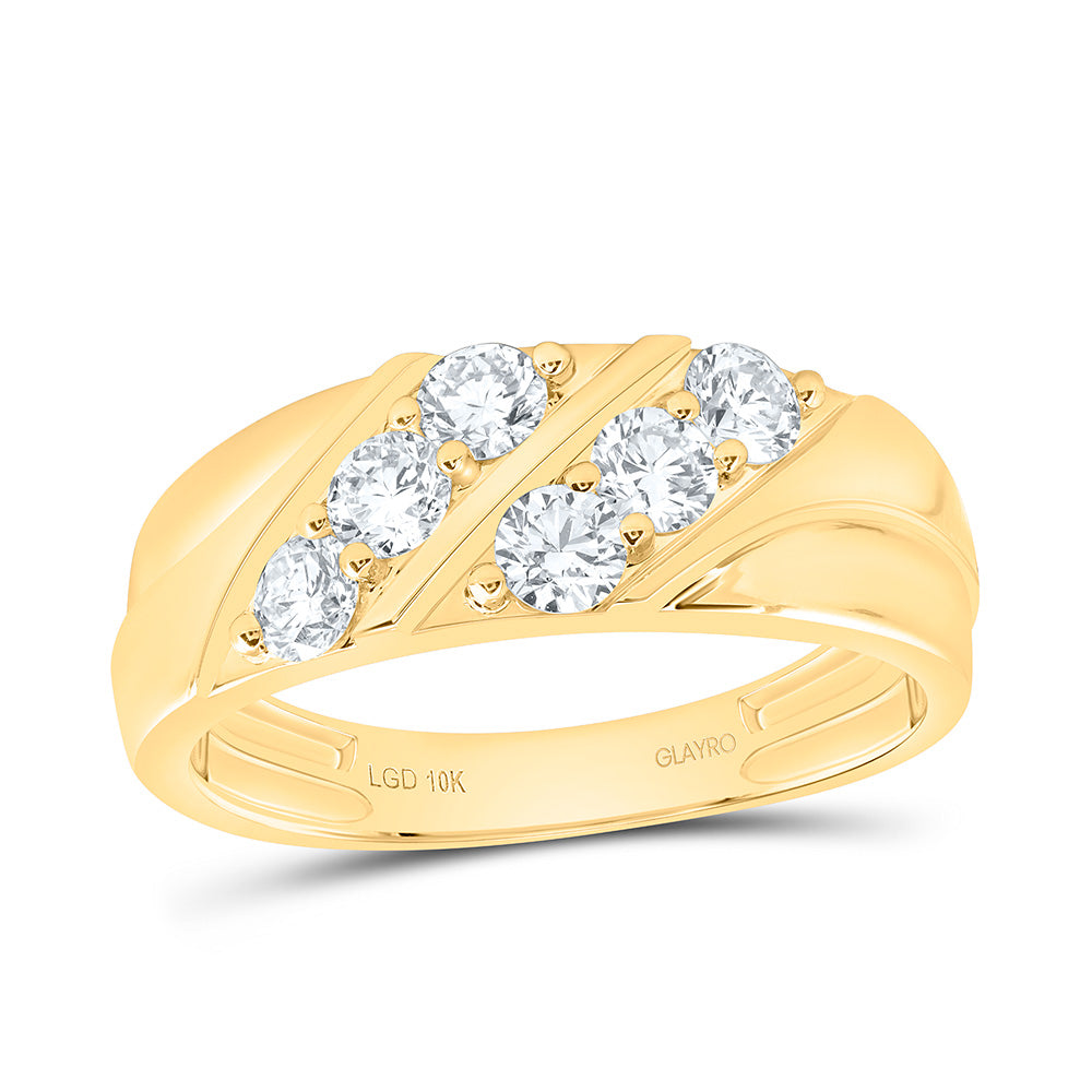 10K Yellow Or White Gold 1 Cttw Lab Grown Diamond Mens Band