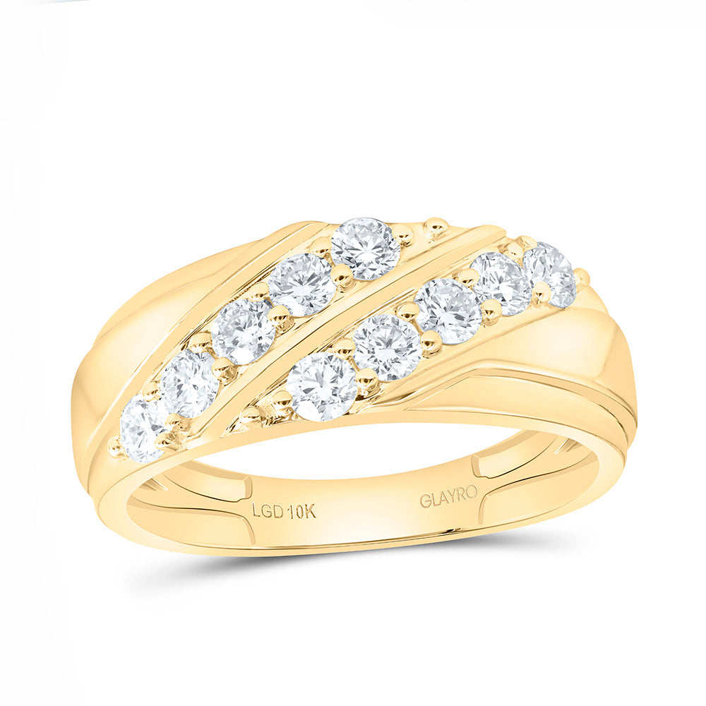 10K Yellow Or White Gold 1 Cttw Lab Grown Diamond Mens Band
