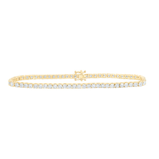 14K Yellow Or White Gold 7 Cttw Lab Grown Diamond Tennis Mens Bracelet (8 Inch)