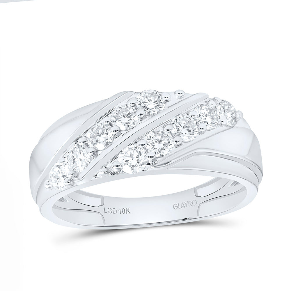 10K Yellow Or White Gold 1 Cttw Lab Grown Diamond Mens Band