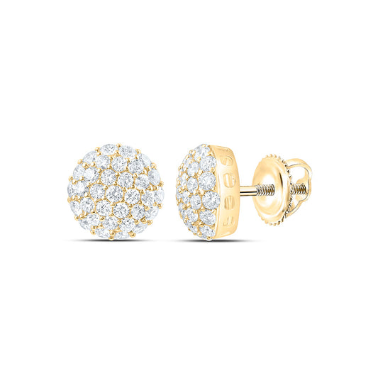 10K Yellow Or White Gold 2 1/2 Cttw Lab Grown Diamond Round Mens Earring