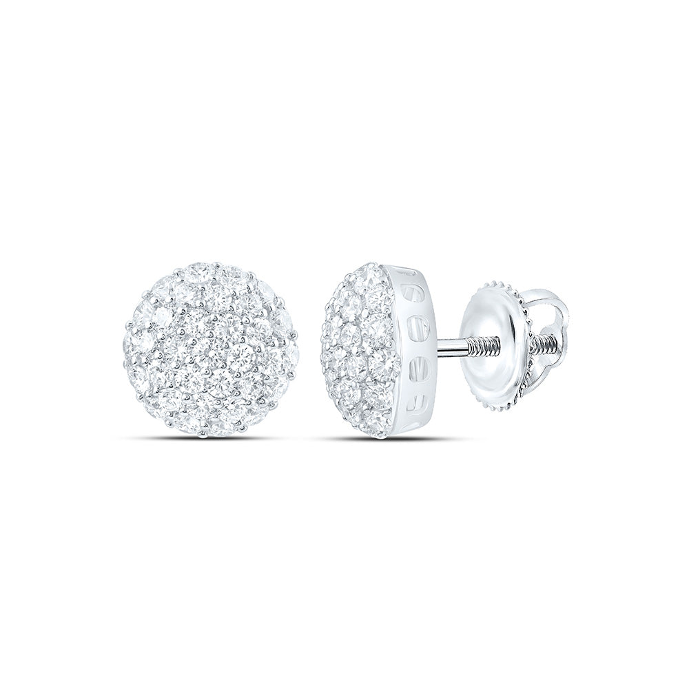 10K Yellow Or White Gold 2 1/2 Cttw Lab Grown Diamond Round Mens Earring