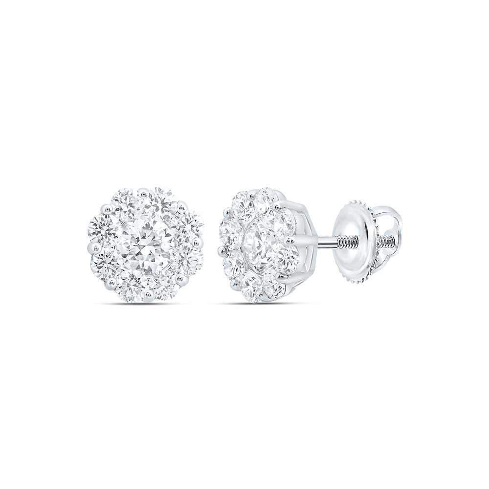 10K Yellow Or White Gold 1 1/5 Cttw Lab Grown Diamond Fashion Flower Earring