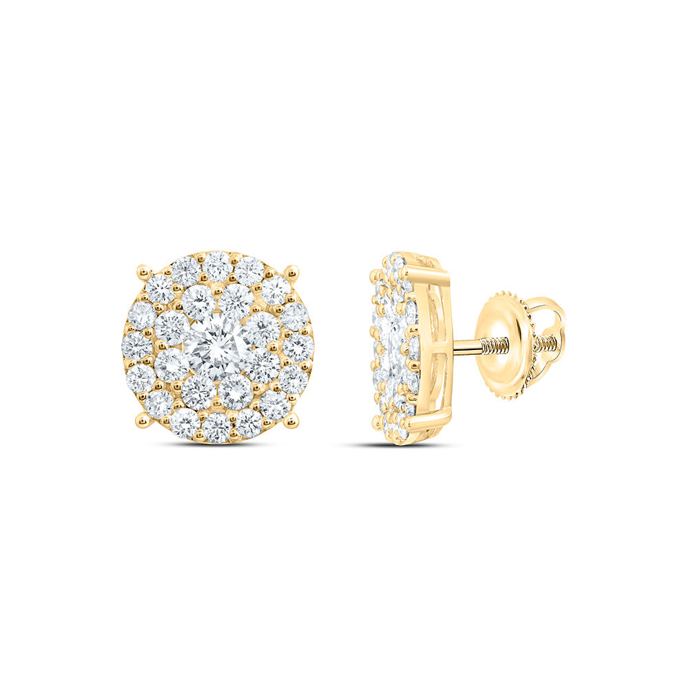 10K Yellow Or White Gold 2 1/2 Cttw Lab Grown Diamond Round Mens Earring