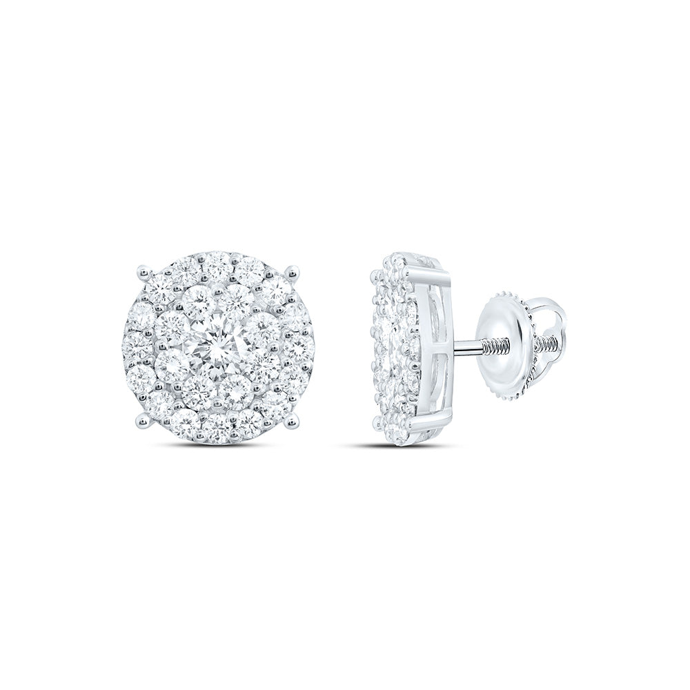 10K Yellow Or White Gold 2 1/2 Cttw Lab Grown Diamond Round Mens Earring