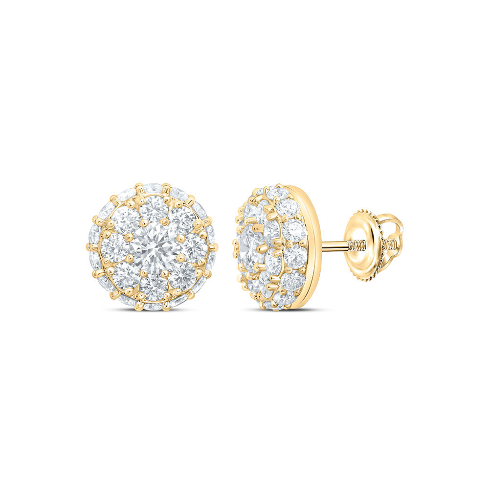 10K Yellow Or White Gold 2 1/3 Cttw Lab Grown Diamond Round Mens Earring
