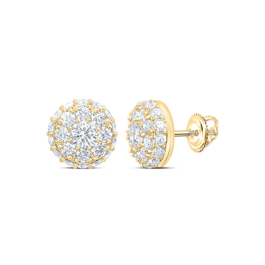 10K Yellow Or White Gold 2 1/3 Cttw Lab Grown Diamond Round Mens Earring