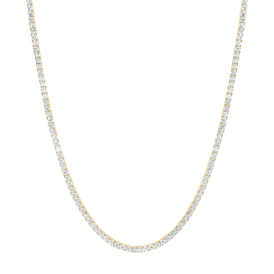 14K Yellow Or White Gold 20 5/8 Cttw Lab Grown Diamond Fashion Tennis Necklace (22 Inch)