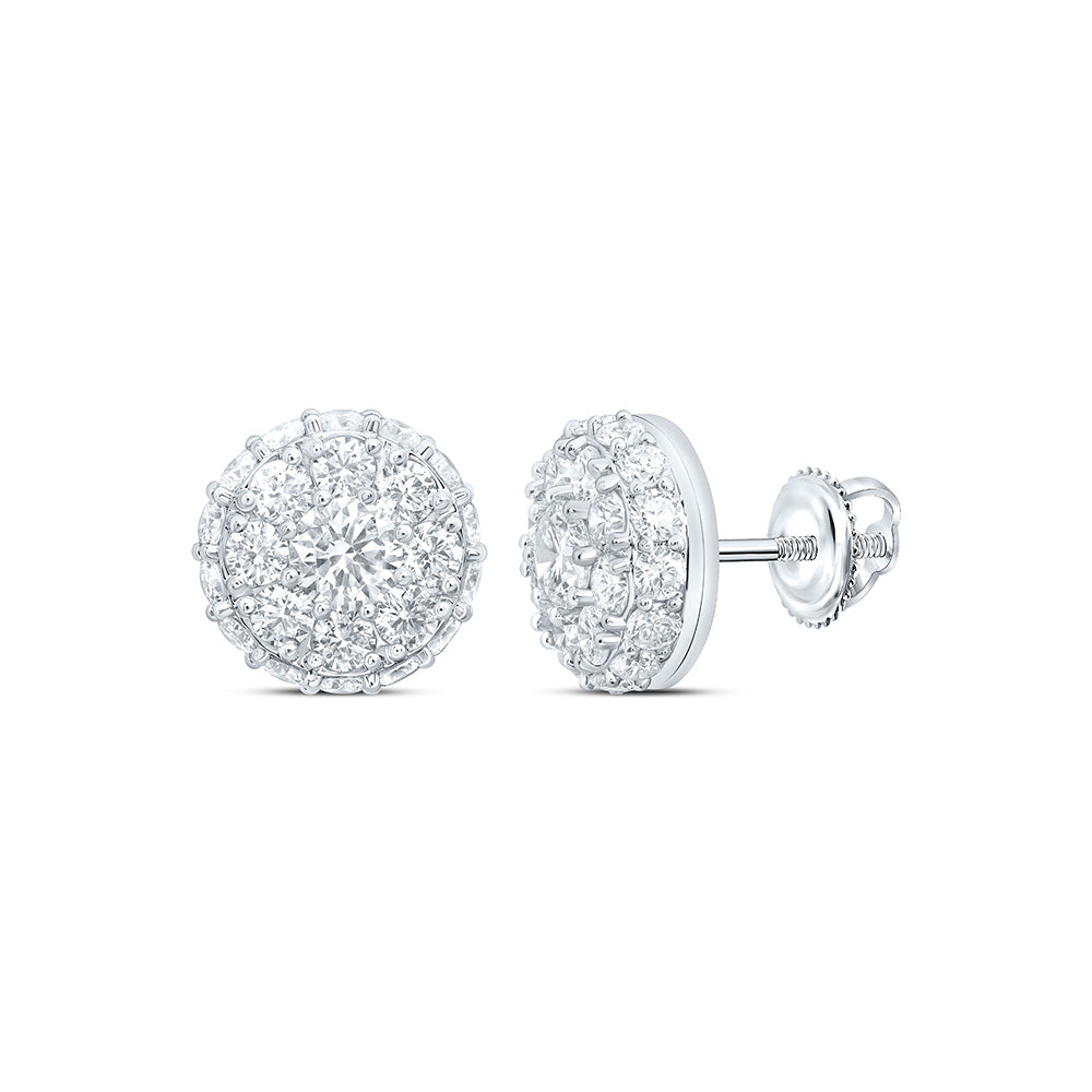 10K Yellow Or White Gold 2 1/3 Cttw Lab Grown Diamond Round Mens Earring