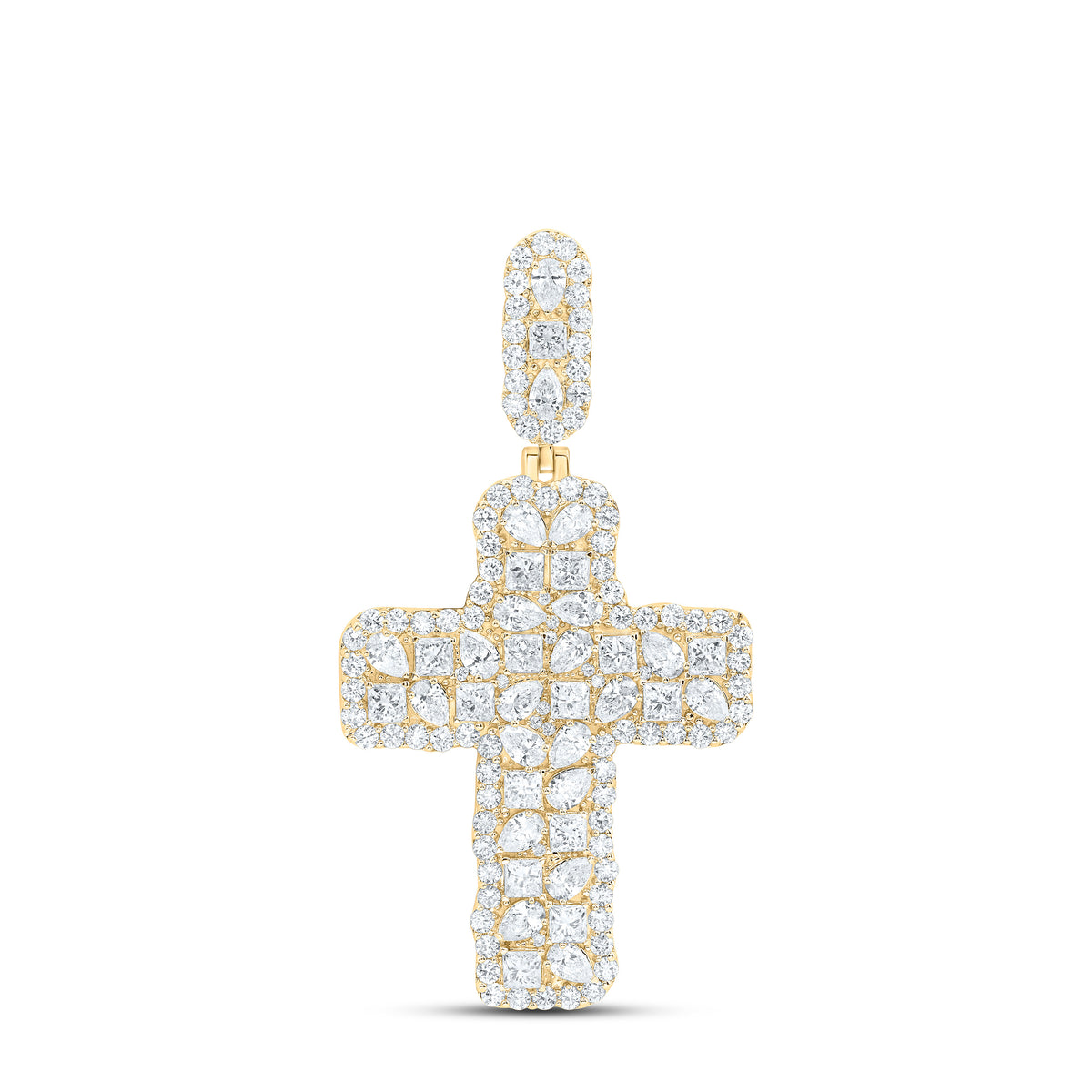 10K Yellow Or White Gold 8 Cttw Lab Grown Diamond Men'S Cross Pendant