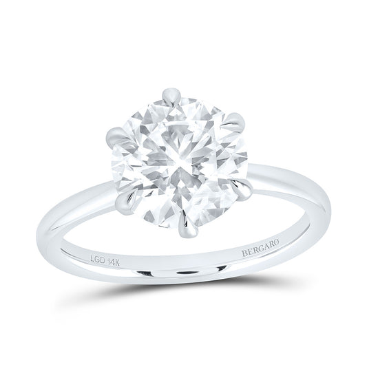 14K Yellow Or White Gold 3 Cttw Lab Grown Diamond Round Solitaire Ring