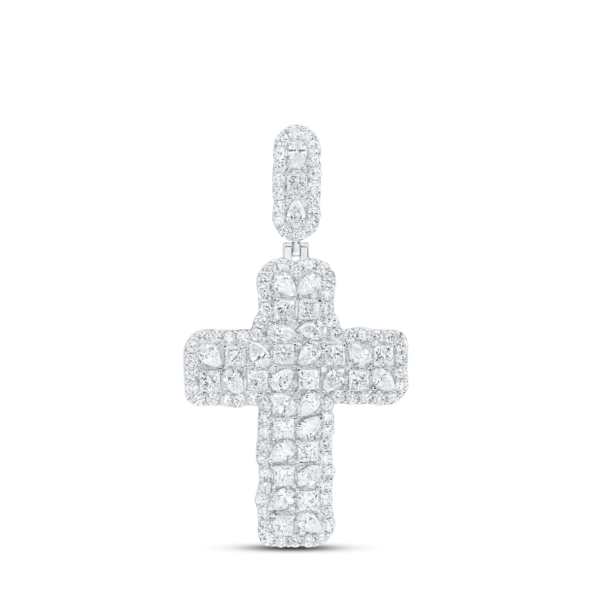 10K Yellow Or White Gold 8 Cttw Lab Grown Diamond Men'S Cross Pendant