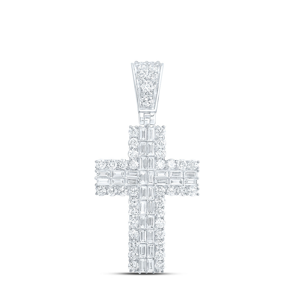 10K Yellow Or White Gold 2 1/5 Cttw Lab Grown Diamond Fashion Cross Pendant