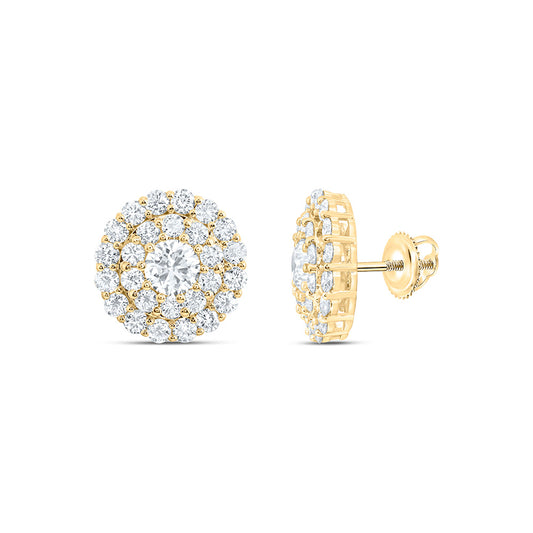 10K Yellow Or White Gold 3 Cttw Lab Grown Diamond Round Mens Earring