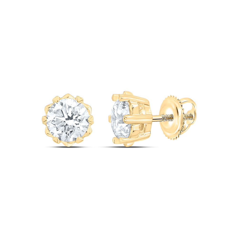 10K Yellow Or White Gold 1 Cttw Lab Grown Diamond Fashion Round Earring