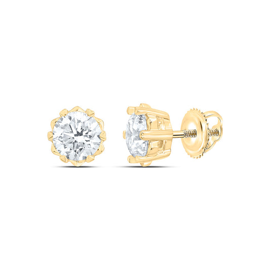 10K Yellow Or White Gold 1 Cttw Lab Grown Diamond Fashion Round Earring