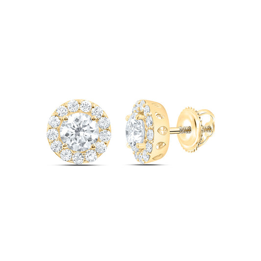 10K Yellow Gold 2 7/8 Cttw Lab Grown Diamond Round Mens Earring